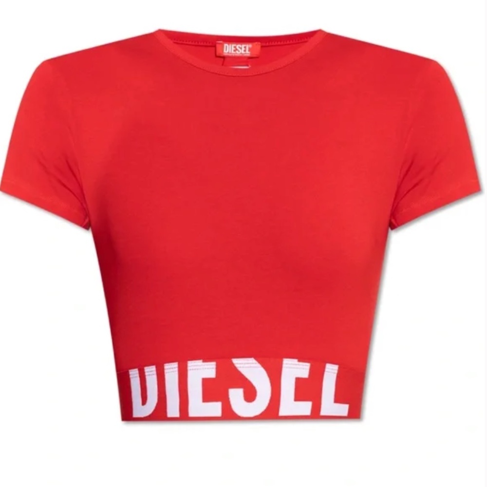 Diesel Logo Waistband Sporty Cropped Top